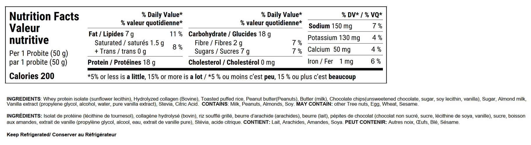 Nutrition facts