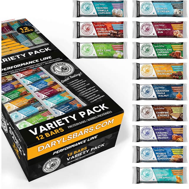 Daryl's Bars Performance Line Protein Bars 12 x 54-58 Grams / Box