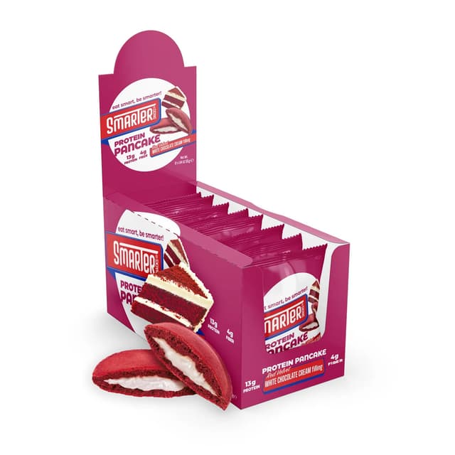 Protein Pancake Red Velvet White Chocolate Cream